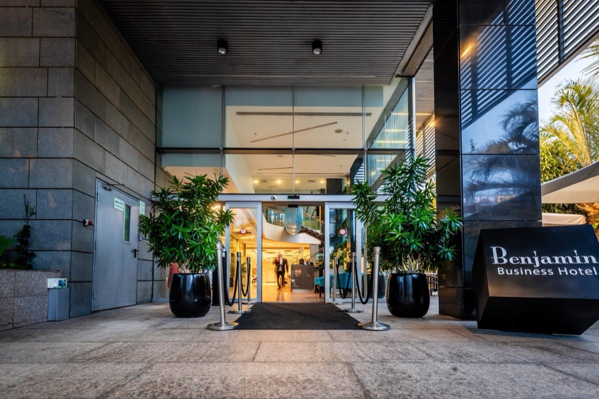 Evening arrival — the city outside, calm inside.