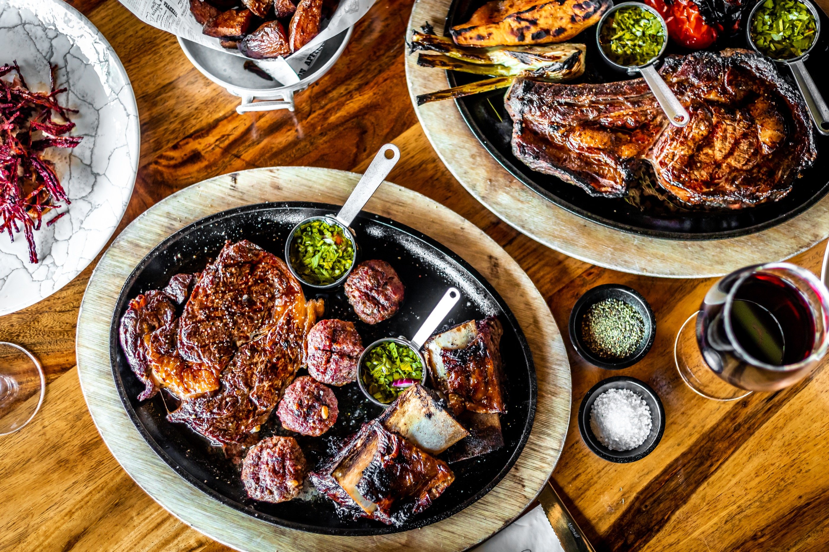 Sirloin, chimichurri, cast iron.