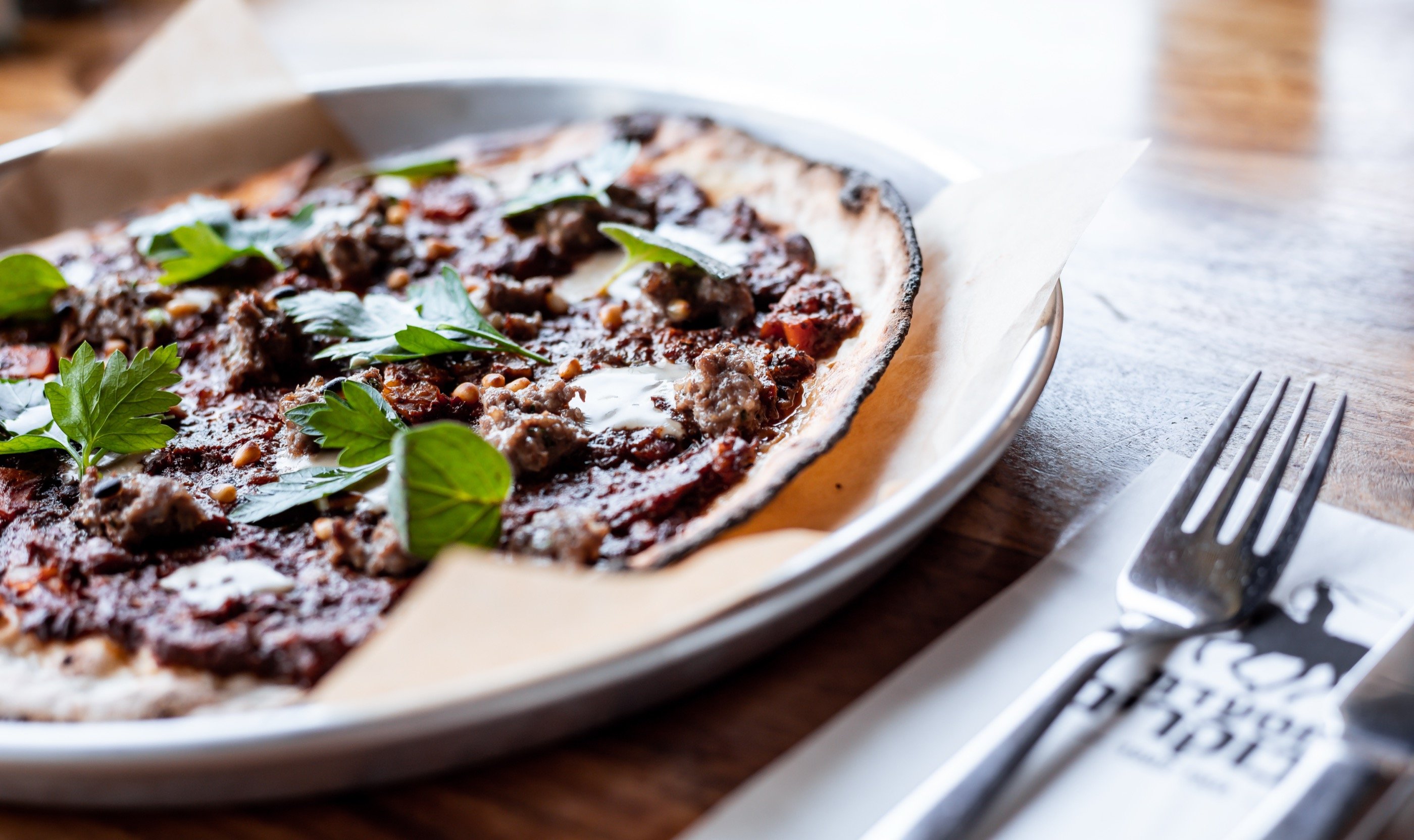 Flatbread — the first arrival.