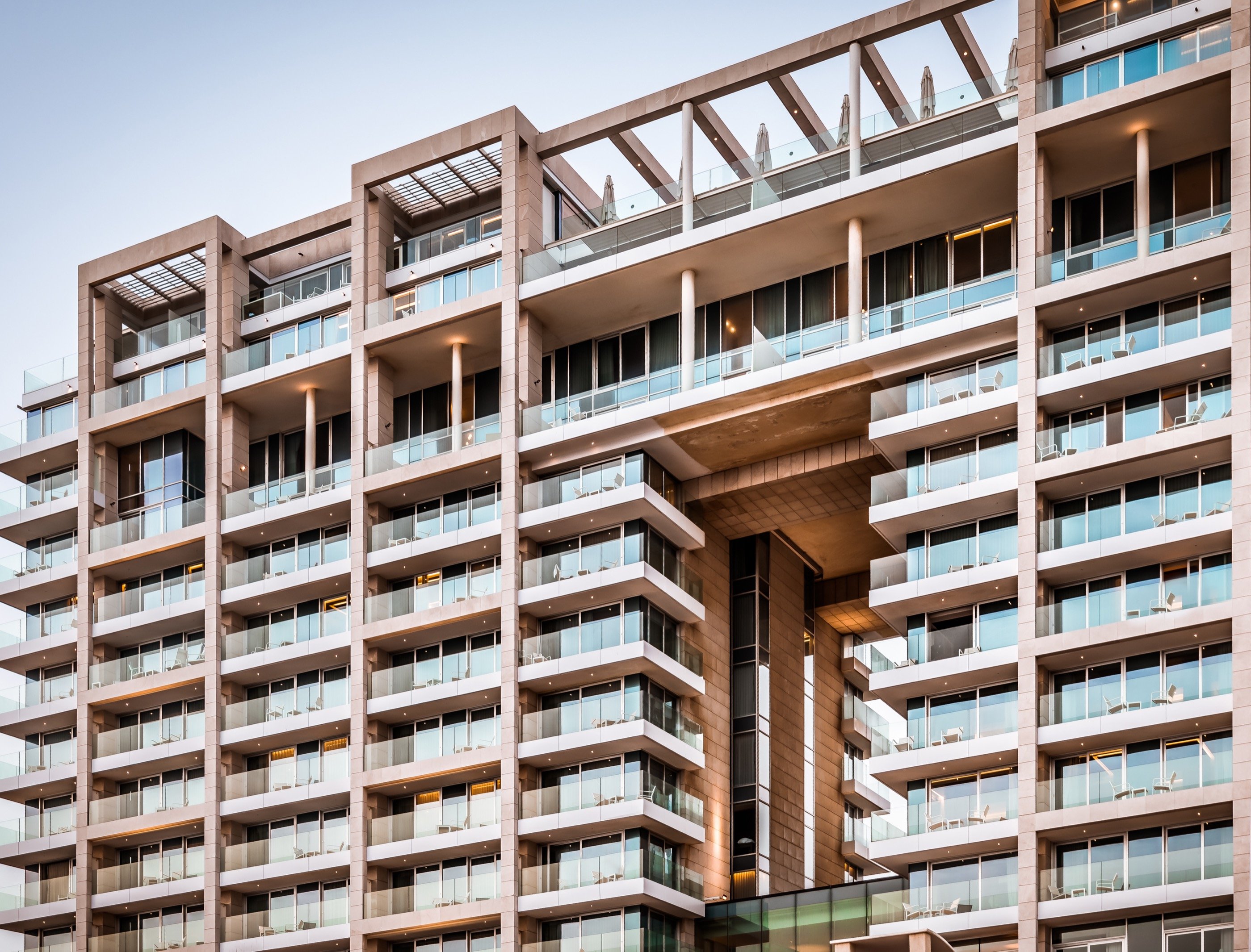 The property seen from across its own plaza.